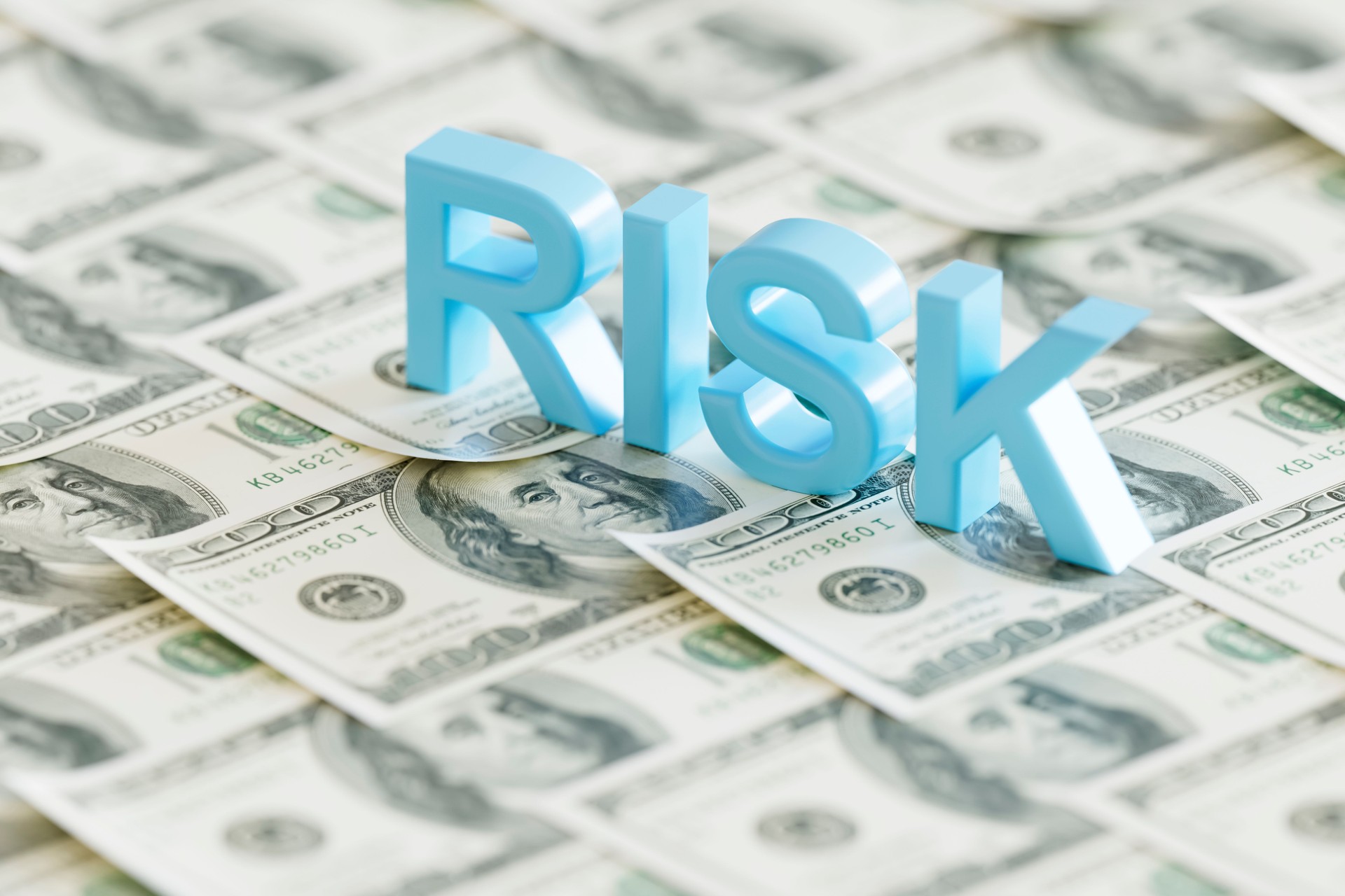 Risk with US Dollars Background